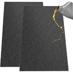 AAIN 2 Pcs Oil Spill Mat,Dual Material Synthesis, Waterproof & Highly Absorbent.36x59IN Garage Floor Mats for Oil, Water & Liquids. Perfect for Gyms & Shops