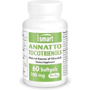 Supersmart - Annatto Tocotrienols 100mg per Day (DeltaGold Vitamin E) - Tocotrienols Supplement | Non-GMO & Gluten Free - 60 Softgels