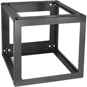 RIVECO 4U Vertical Mount Wall Rack 19" 4 Post Open Frame Network Rack for Server AV Gear IT Equipment Black