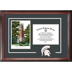 Campus Images MI989SG Michigan State University Beaumont Hall Spirit Graduate Frame, 8.5" x 11"