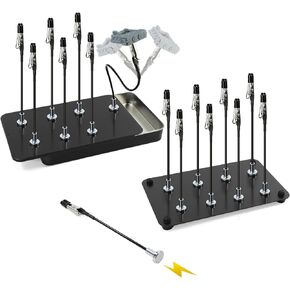 1PC Metal Model Painting Stand Base Holder and 16PCS Magnetic Alligator Clip Stick Set Modeling Tools for Airbrush Hobby Model Parts GJJC2210T (Base with Straight Alligator Clip Sticks)