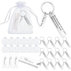 Yinkin 36 Pcs Employee Appreciation Gift Thank You Keychains Thank You Cards and Organza Bags for Coworker Teacher Bosses