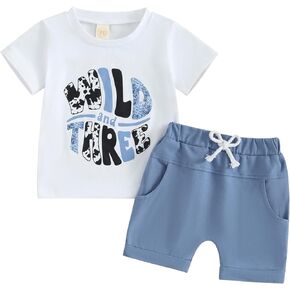 Ledy Champswiin Toddler Baby Boy One Two Three Years Birthday Outfit Short Sleeve Summer Clothes Set