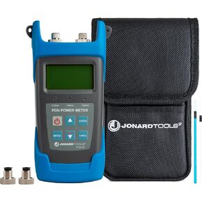 Jonard Tools FPM-50S Mini Optical Power Meter - 3-in-1 Tool, OPM (-50 to +26dBm), VFL, RJ45 Network Tester, 800-1650nm Range, FC & LC Adapters