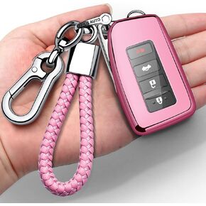 Compatible with Lexus Key Fob Cover with Keychain Soft TPU 360 Degree Protection Key Shell Case for RX ES GS LS NX RS GX LX RC LC Smart Key-Red