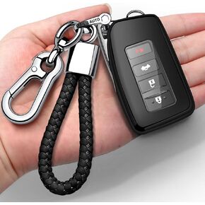 متوافق مع غطاء مفتاح Lexus Key Fob مع سلسلة مفاتيح ناعمة من مادة TPU حماية 360 درجة لمفتاح RX ES GS LS NX RS GX LX RC LC الذكي - أحمر
