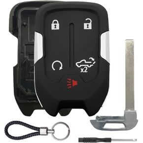 Key Fob Shell Case Replacement Fits for Chevy Silverado 2022 2021 2020 2019 and GMC Sierra 1500 2500HD 3500HD 5 Button Keyless Entry Remote Control Smart Car Key Fob Cover