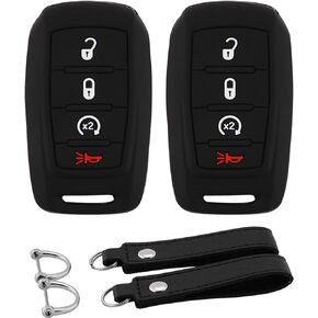 Koaudb Silicone Key Fob Cover Compatible with Toyota Accessories Highlander Corolla Camry C-HR RAV4 Avalon Prius 4Runner Prado 86/GT86 Smart Car Key Shell Protector with Keychain 2 Pack (Tyt-BB)