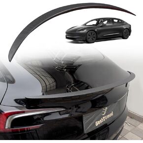 BestEvMod 2024 Tesla Refresh Model 3 Highland Rear Spoiler Wings OEM Style ABS for 2024 Refreshed Tesla Model 3 Highland Rear Trunk Spoiler Lip Tail Wing Rear Trunk Lid Accessories (Carbon Fiber)