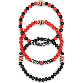 FOCO Cincinnati Bengals NFL (Pack of 3) Beaded Friendship Bracelet