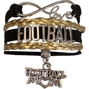 Sportybella Football Mom Jewelry-Football Mom Bracelet- Womens Football Charm Bracelet for Football Moms