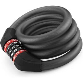 ROCKBROS Specialized Bike Lock Cable, 5 Digit Bike Lock Combination, 47 Inch Bike Wheel Lock, Master Lock Cable for Road Bike, MTB, Motorcycle, Stroller, Ladders, Gates