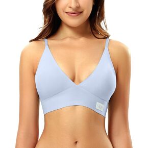 Livona Wireless Bra for Women - Sports V-Neck Comfortable Padded Bralette with Support Workout Tops Cami Crop Tank Tops S-XXL