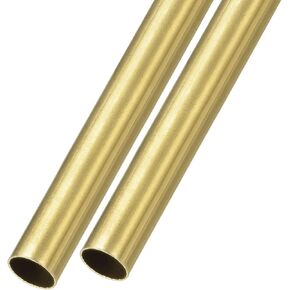 METALLIXITY Brass Tube(18mm OD x 0.5mm Wall T x 200mm L) 2Pcs, Straight Tubing - for Home Furnishing, Machinery, DIY Handicraft