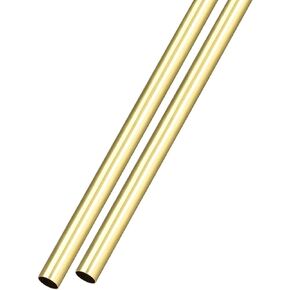 METALLIXITY Brass Tube (13mm OD x 0.5mm Wall T x 300mm L) 2Pcs, Straight Tubing - for Home Furnishing, Machinery, DIY Handicraft