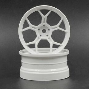 DS Racing 2PCS 1/10 RC Feathery Light Split Spoke Drift Wheels Rims, 6mm Offset, 7gram, for Traxxas HSP Tamiya HPI Kyosho On-Road Drifting Car (Chrome)