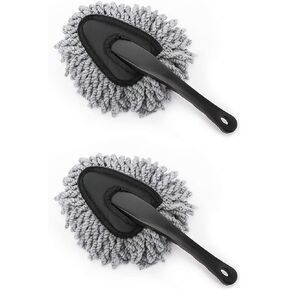 MoKo Car Duster, 2 Pack Super Soft Microfiber Car Dash Duster Detail Brush Set Interior Exterior Cleaning Dusting and Washing Tool for Car Motorcycle Automotive Dashboard Air Vents - Blue