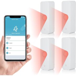 eMylo Zigbee Motion Sensor,Smart Motion Detector,Indoor Motion Sensor,PIR Motion Detector Alert Smart Motion Sensor Security System,Zigbee Hub Required,Compatible with Alexa and Google(4 Packs)