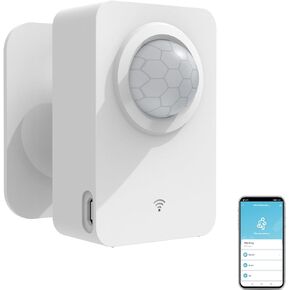 Smart Wi-Fi Motion Sensor: Wireless PIR Motion Detector with App Notification Alert and Large Area Detection, Battery or USB Powered, Contact Sensor for Home Security & Smart Home Automation