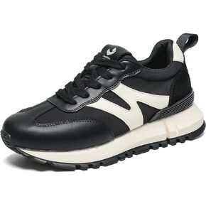 somiliss Sneakers for Women Genuine Leather Suede Patchwork Non-Slip Casual Walking Shoes Comfortable Gym Tennis Running Shoes Womens Fashion Sneakers
