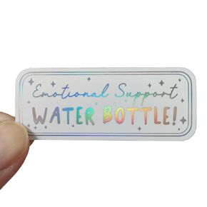 5 x Emotional Support Water Bottle Sticker Transparent Stickers Women Water Bottle Decals Anything with Water Sticker for Water Bottle Decor Gift (Black)