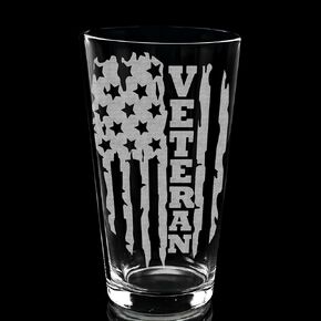 POW MIA - YOU ARE NOT FORGOTTEN Engraved Pint Beer Glass | Great Patriotic Military Veteran Gift Idea!
