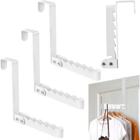 Akamino Over The Door Hooks Hanger, 4 Pcs Collapsible Over Door Drying Laundry Rack for Hanging Clothes & Towels, Space Saving Hanging Storage Hanger Organizer for Bathrooms,Dorm Rooms