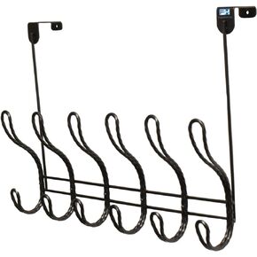 FantasHome Over The Door Hook Rack, Twisted Design with 12 Hooks (Gold)