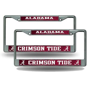 إطار لوحة ترخيص معدني من الكروم من Alabama Crimson Tide - مجموعة من إطارين in Kuwait