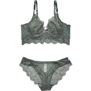 TVRtyle Women's 2pcs Lace Lingerie Set Underwear Bra and Panty Set, Eyelash Lace Thin Cup Underwire Bra and Panty Set B329