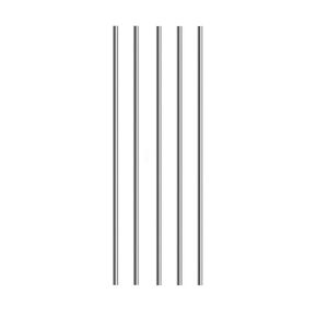 5 Pcs 304 Stainless Steel Round Rod, 4mm x 200mm Solid Shaft Rods Lathe Bar Stock Solid Round Rod, Silver
