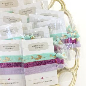 Mermaid Party Favors, Hair Ties Bracelets, Under The Sea Birthday Decorations and Supplies (5 Pack)