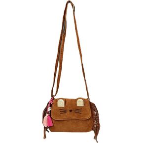 Cute Cat Tassel Crossbody Purse for Women Girls Solid Brown Fringe Crossbody Shoulder Bag with Strap Tassel Messenger bag in Kuwait