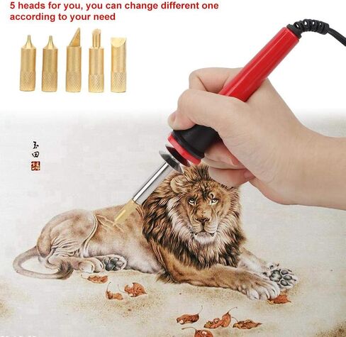 Wood Burning Kit, 7PCS Electric Micro Pyrography Pen Engraving Pen Mini Diy Engraving Tool Kit for Wood Soldering Pyrograph Tool Set(US) in Saudi Arabia