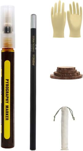 Vanity Shoot Wood Burning Pen Marker Set, Pyrography Wood Burning Marker Pen KIT for DIY, Easy, Safe, Wood Burning Kit, Bullet Tip Chemical Scorch Marker Pen Set, Bonus Draft Pencil. in Saudi Arabia