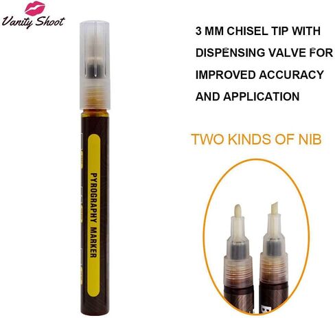 Vanity Shoot Wood Burning Pen Marker Set, Pyrography Wood Burning Marker Pen KIT for DIY, Easy, Safe, Wood Burning Kit, Bullet Tip Chemical Scorch Marker Pen Set, Bonus Draft Pencil. in Saudi Arabia