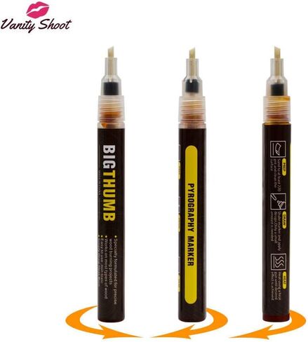 Vanity Shoot Wood Burning Pen Marker Set, Pyrography Wood Burning Marker Pen KIT for DIY, Easy, Safe, Wood Burning Kit, Bullet Tip Chemical Scorch Marker Pen Set, Bonus Draft Pencil. in Saudi Arabia