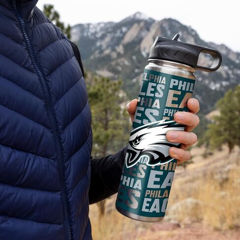 Rico Industries NFL Footbal 22oz Stainless Steel Tumbler with Lid - Great For Coffee, Tea, Water or Cocktails in Saudi Arabia