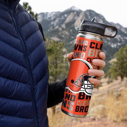 Rico Industries NFL Footbal 22oz Stainless Steel Tumbler with Lid - Great For Coffee, Tea, Water or Cocktails in Saudi Arabia