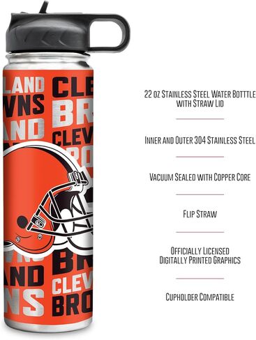 Rico Industries NFL Footbal 22oz Stainless Steel Tumbler with Lid - Great For Coffee, Tea, Water or Cocktails in Saudi Arabia
