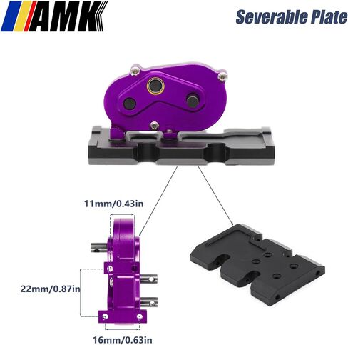 AMK 1/10 مقياس مجموعة نقل الحركة OD علبة التروس مع 30٪ صندوق تروس السرعة الزائدة 3 قطع أعمدة القيادة لمركبة RC الزاحفة المحورية SCX10 II Element Enduro DIY LCG Chassis (أرجواني) in Saudi Arabia