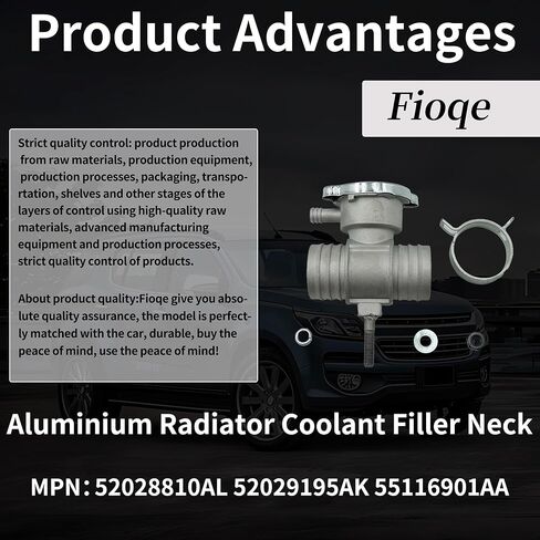 Fioqe 52028810AL 52029195AK 55116901AA رقبة حشو مبرد ألومنيوم متوافقة مع كرايسلر 200 سيبرينغ جيب كومباس باتريوت دودج كاليبر أفينجر دورانجو داكوتا جوني in Kuwait