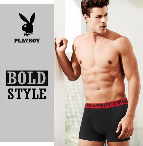 Playboy Mens Underwear 4 Pack Boxers for Men Gifts for Men Boxer Briefs in Saudi Arabia
