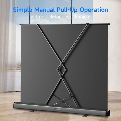 Portable ALR Manual Pull Up Projector Screen,100 in Outdoor Projector Screen 178°Viewing Angle Portable Projector Screen 3D/4K HD 16: 9 Wrinkle-Free Design for Movie Home Theater Backyard Night in Saudi Arabia