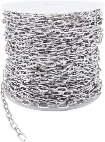 33 Feet Stainless Steel Paperclip Chains Roll Gold Plated Bulk Necklace Bracelet Chain Spool for Jewelry Making in Saudi Arabia