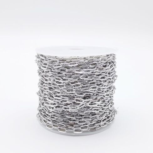 33 Feet Stainless Steel Paperclip Chains Roll Gold Plated Bulk Necklace Bracelet Chain Spool for Jewelry Making in Saudi Arabia