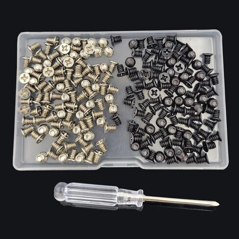 100 قطعة فضية مع 100 قطعة أسود 6 #32x5 حافظة كمبيوتر 3.5 بوصة HDD مسامير مسطحة الرأس فيليبس محرك الأقراص الصلبة in Kuwait