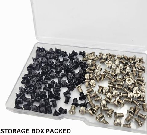 100 قطعة فضية مع 100 قطعة أسود 6 #32x5 حافظة كمبيوتر 3.5 بوصة HDD مسامير مسطحة الرأس فيليبس محرك الأقراص الصلبة in Kuwait