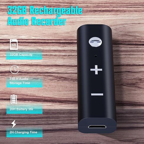 Voice Recorder 32GB, Digital Voice Recorder with Playback Rechargeable with 750 Hours Recording Capacity Noise Reduction Audio Recording Device for Lectures,Meeting,Interview,Class in Saudi Arabia