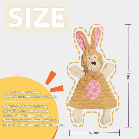 SINMORA 3PCS Crinklea Paper Animal Series Dog Toys Velvet Puppy Squeky Toys Dog Chew Toys Clean Teeth Designed for Puppy Small Medium Dogs in Saudi Arabia